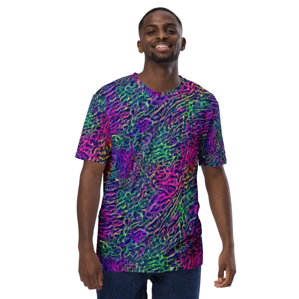 Fuchsia Frontier on Men's Crew Neck T-Shirt — Front
