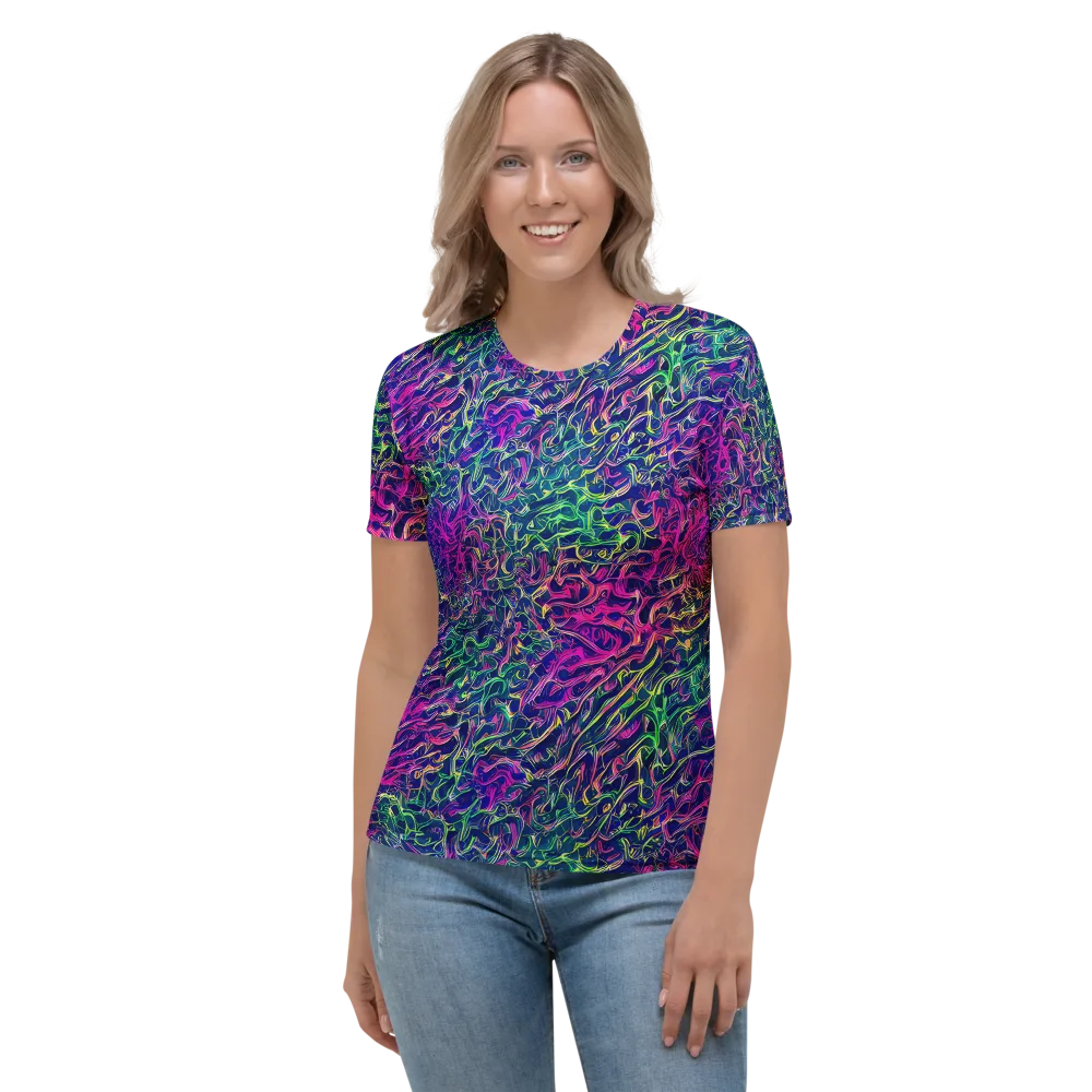 Fuchsia Frontier on Women's Crew Neck T-Shirt — Front