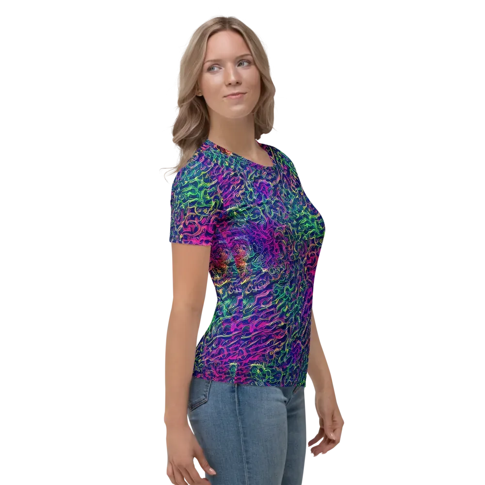 Fuchsia Frontier on Women's Crew Neck T-Shirt — Right