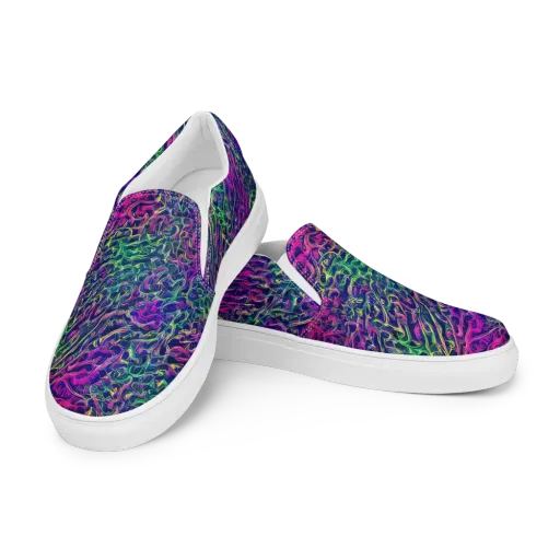 Fuchsia Frontier on a Men's Slip-On Canvas Shoes