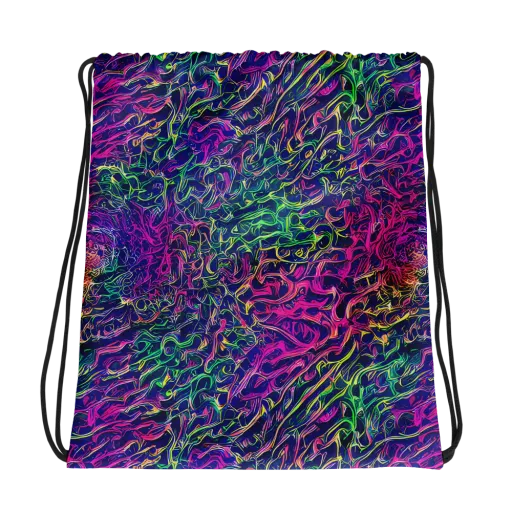 Fuchsia Frontier on a Drawstring Bag