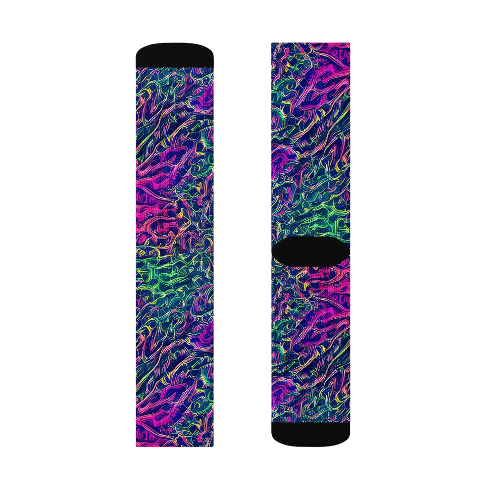 Fuchsia Frontier on Socks — Right Sock