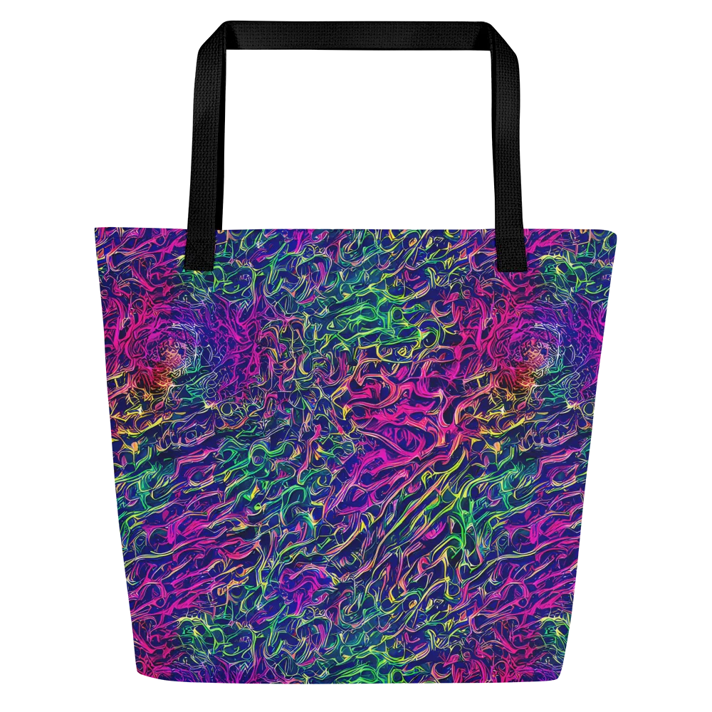 Fuchsia Frontier on Large Tote Bag W/ Pocket — Front