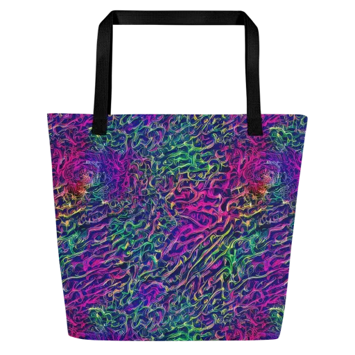 Fuchsia Frontier on a Large Tote Bag W/ Pocket