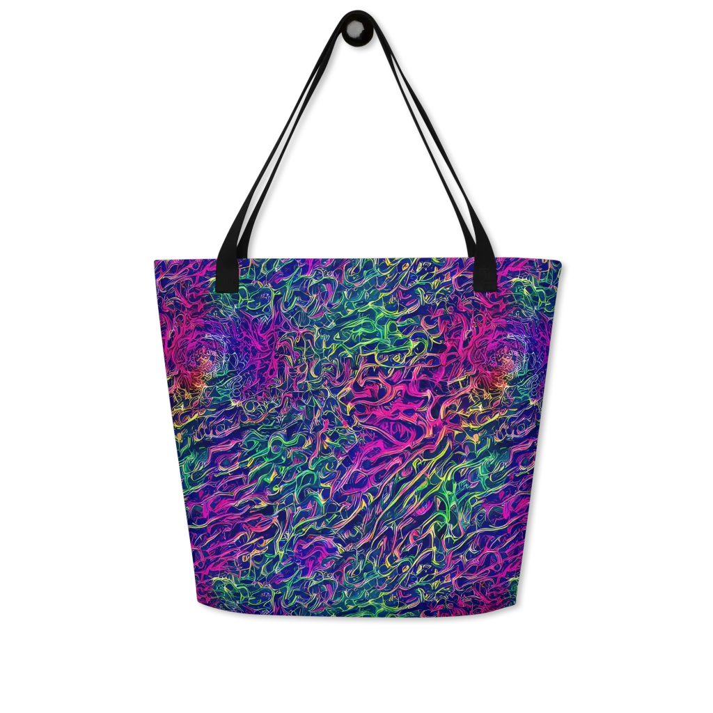 Fuchsia Frontier on Large Tote Bag W/ Pocket — Front