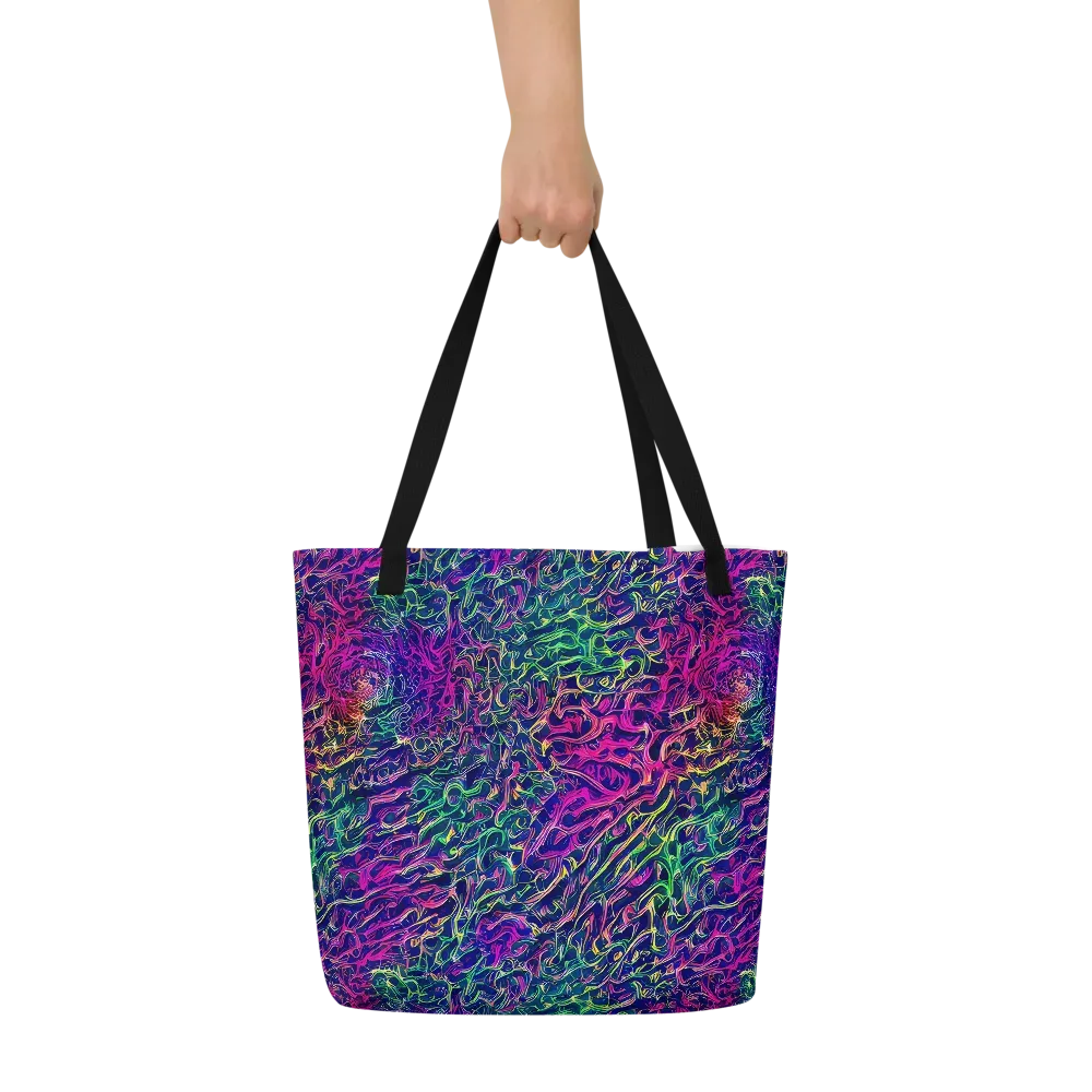 Fuchsia Frontier on Large Tote Bag W/ Pocket — Front