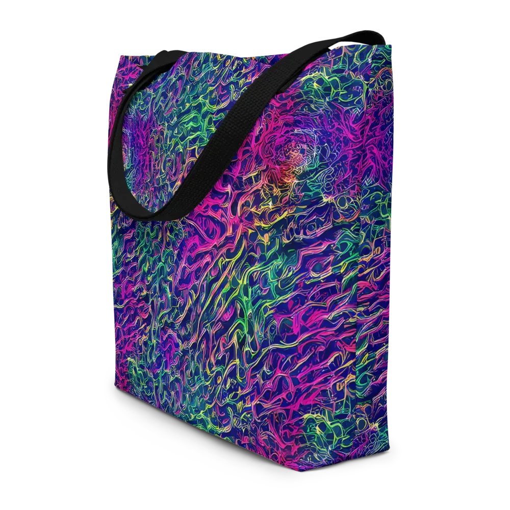 Fuchsia Frontier on Large Tote Bag W/ Pocket — Front