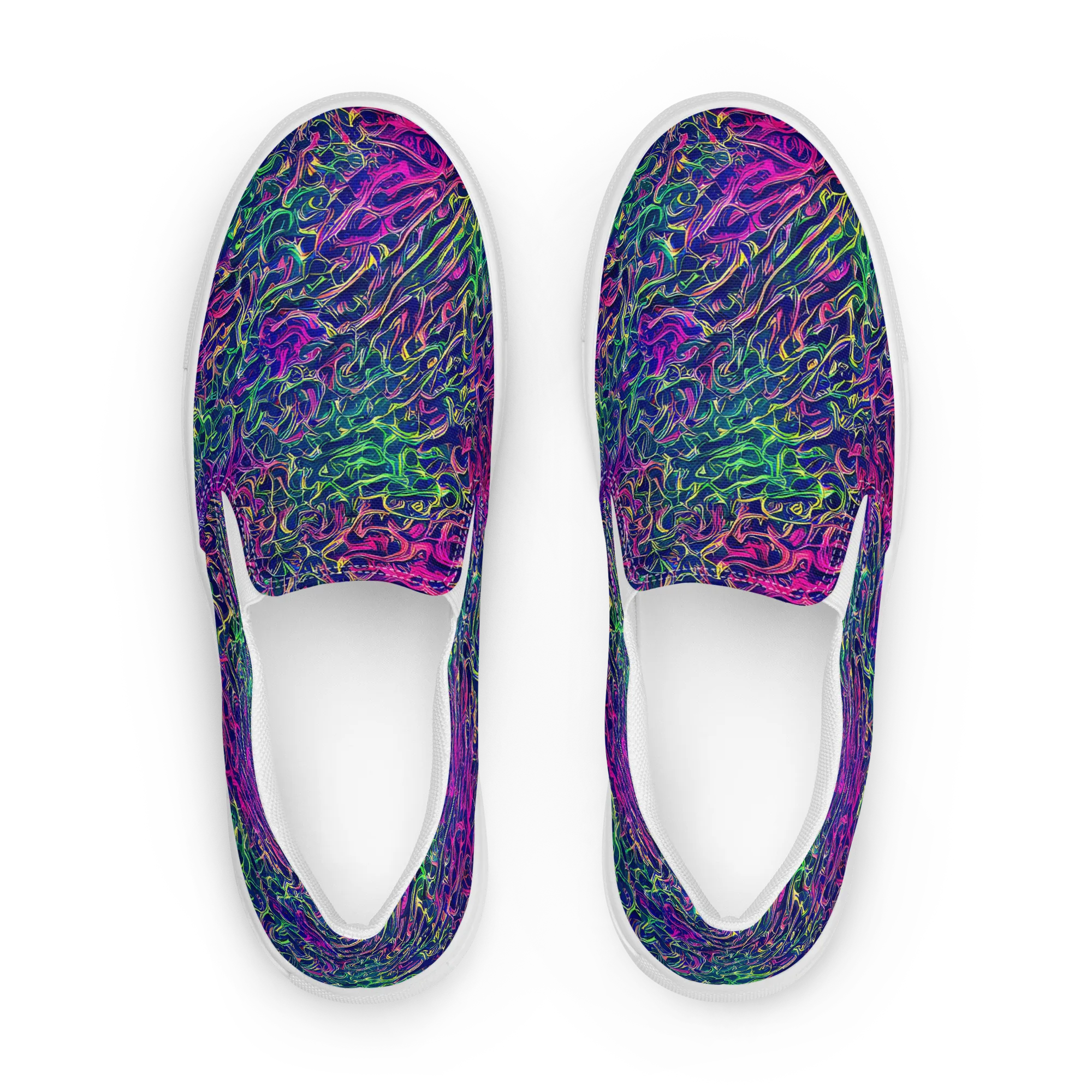 Fuchsia Frontier on Women's Slip-On Canvas Shoes — Front
