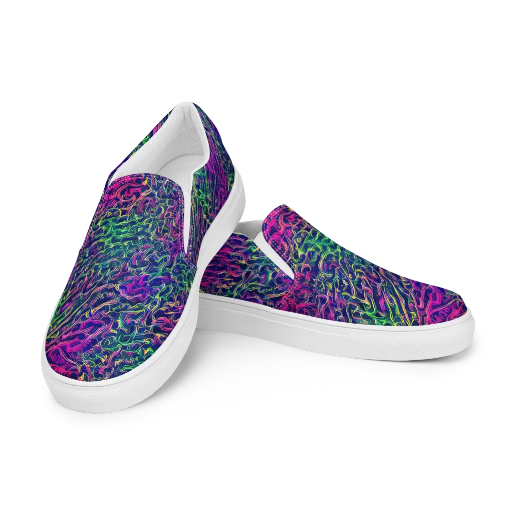 Fuchsia Frontier on Women's Slip-On Canvas Shoes — Left Front