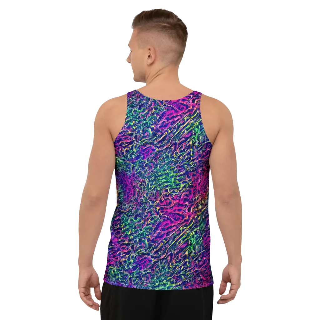 Fuchsia Frontier on Men's Tank Top — Back