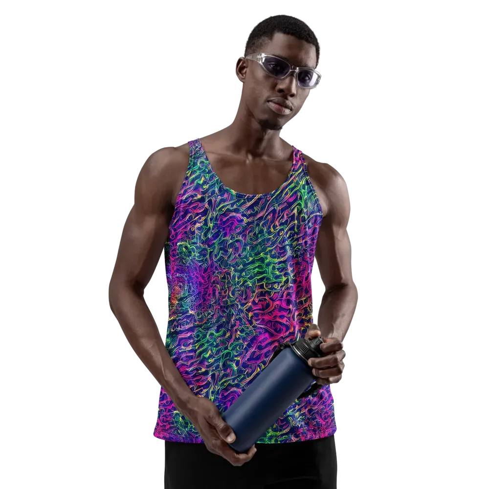 Fuchsia Frontier on Men's Tank Top — Front