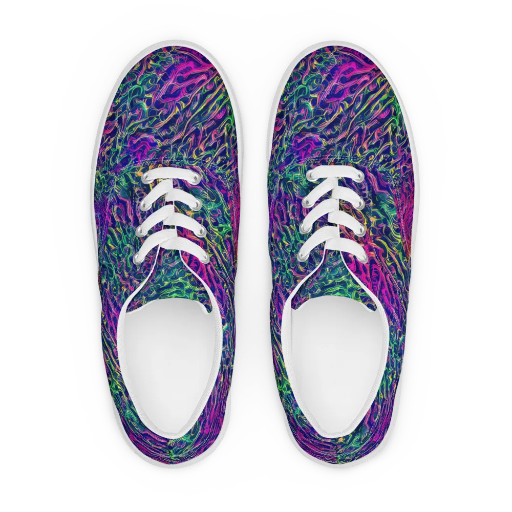 Fuchsia Frontier on Men's Lace-Up Canvas Shoes — Front