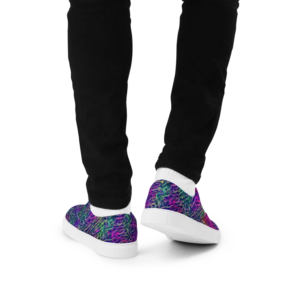 Fuchsia Frontier on Men's Lace-Up Canvas Shoes — Back