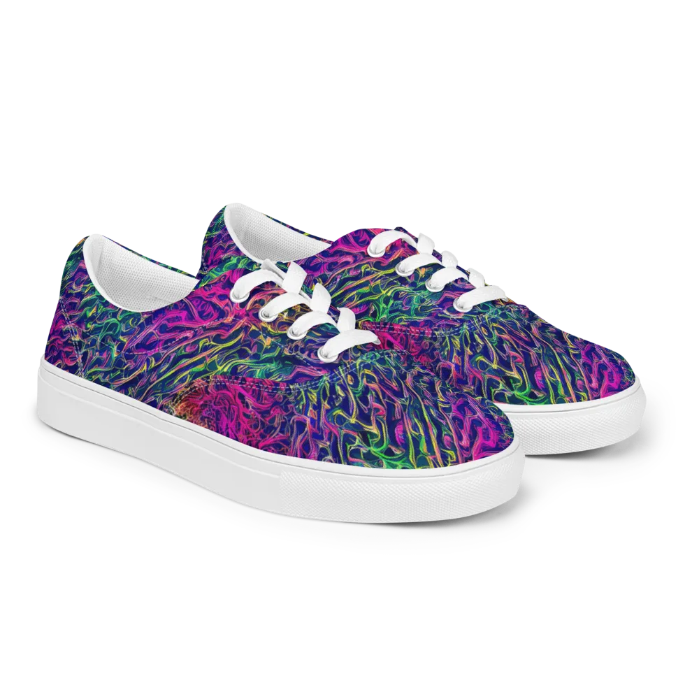 Fuchsia Frontier on Men's Lace-Up Canvas Shoes — Right Front