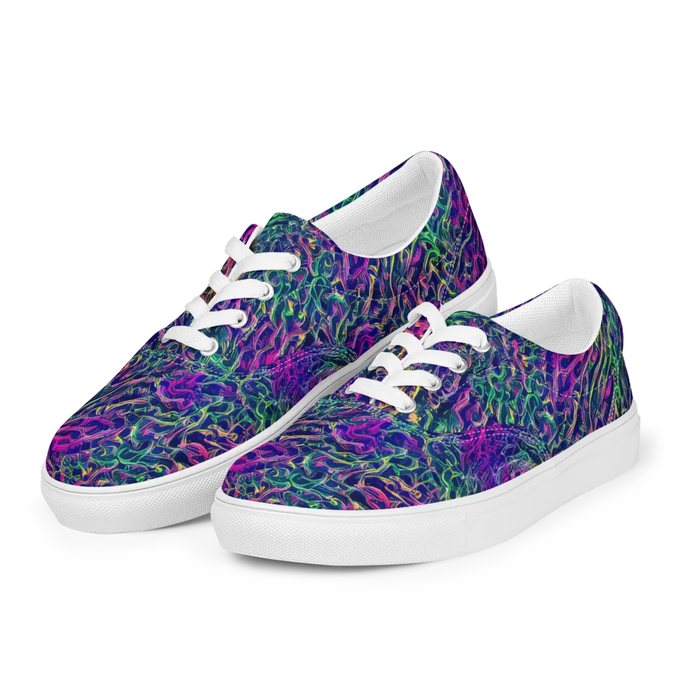 Fuchsia Frontier on Men's Lace-Up Canvas Shoes — Left Front