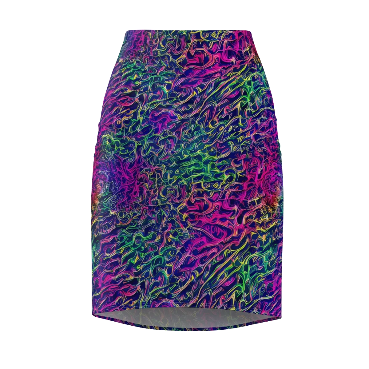 Fuchsia Frontier on Pencil Skirt — Front