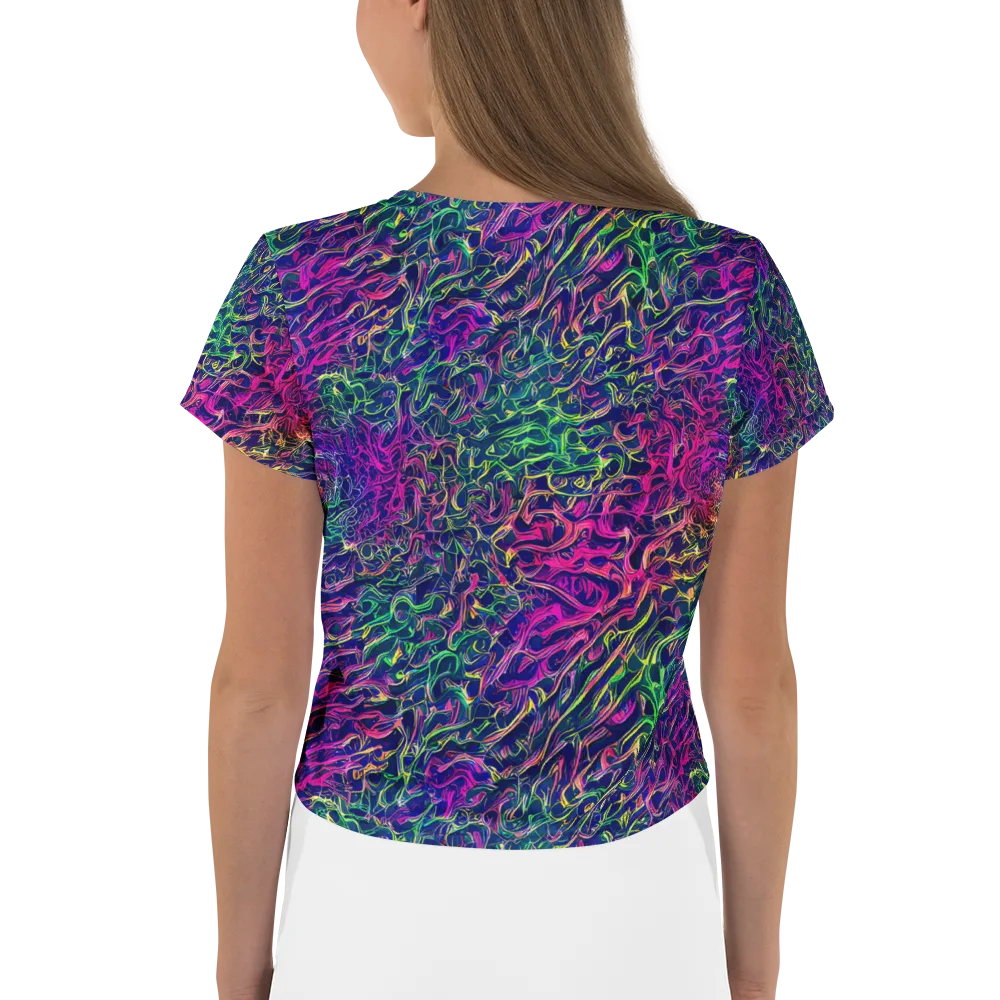 Fuchsia Frontier on Crop Tee — Back