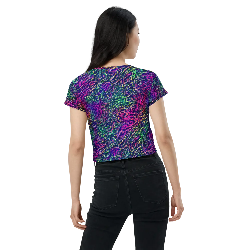 Fuchsia Frontier on Crop Tee — Back
