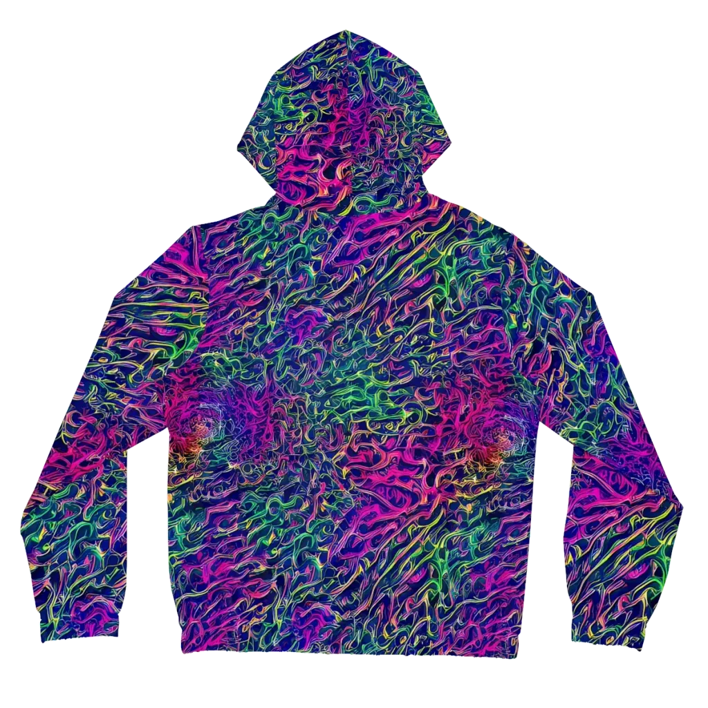 Fuchsia Frontier on Women's Full-Zip Hoodie — Back