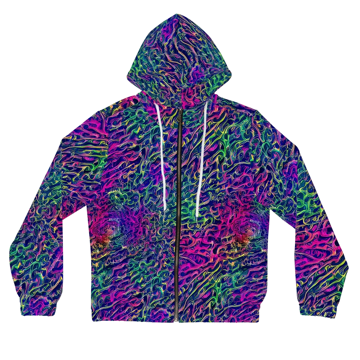 Fuchsia Frontier on Women's Full-Zip Hoodie — Front