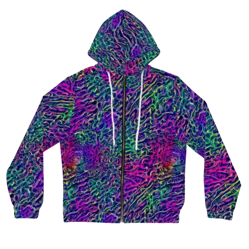Fuchsia Frontier on a Women's Full-Zip Hoodie