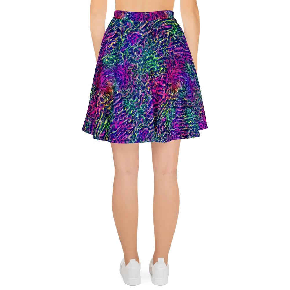 Fuchsia Frontier on Skater Skirt — Back
