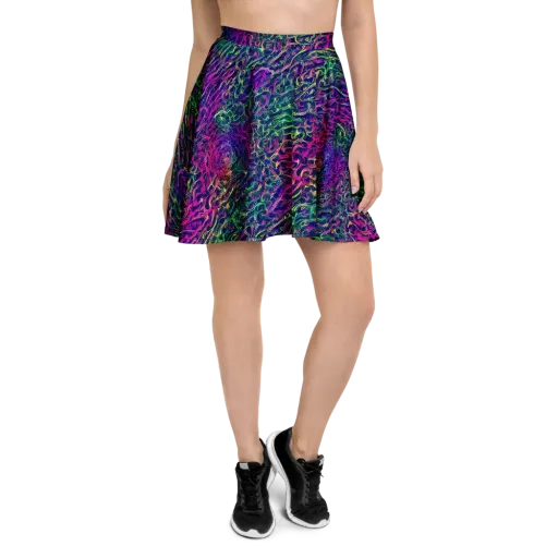 Fuchsia Frontier on a Skater Skirt