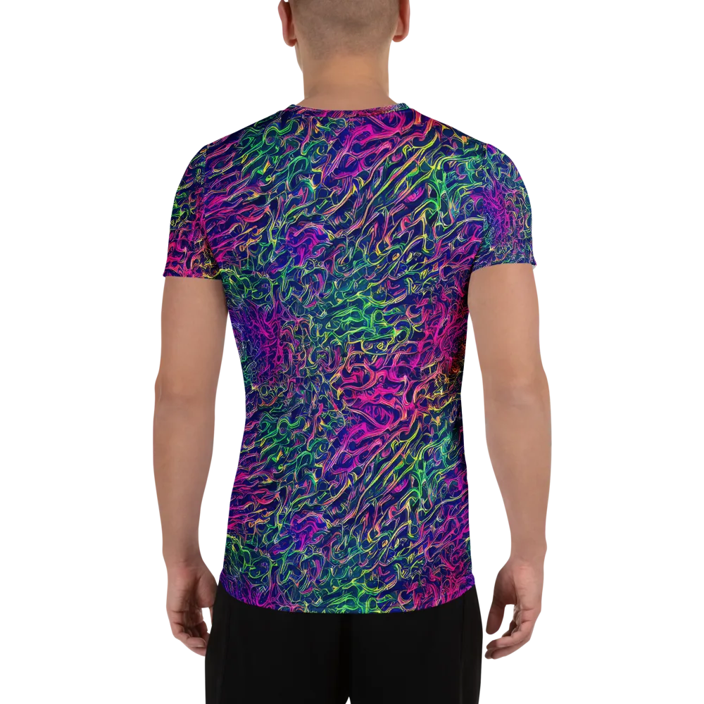 Fuchsia Frontier on Men's Athletic T-Shirt — Back
