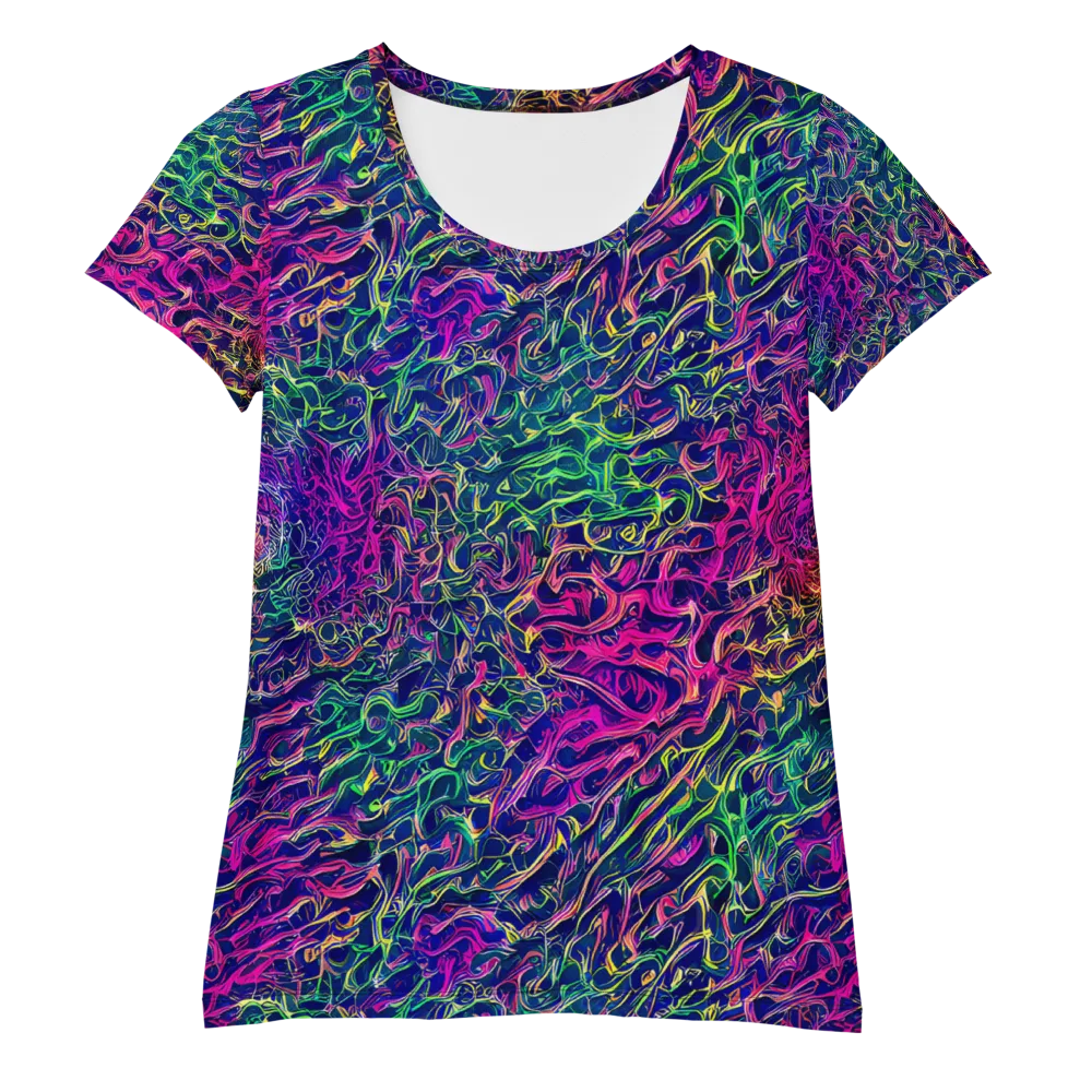 Fuchsia Frontier on Women's Athletic T-Shirt — Front
