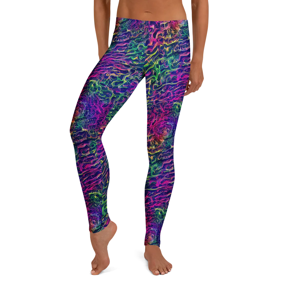 Fuchsia Frontier on Leggings — Front
