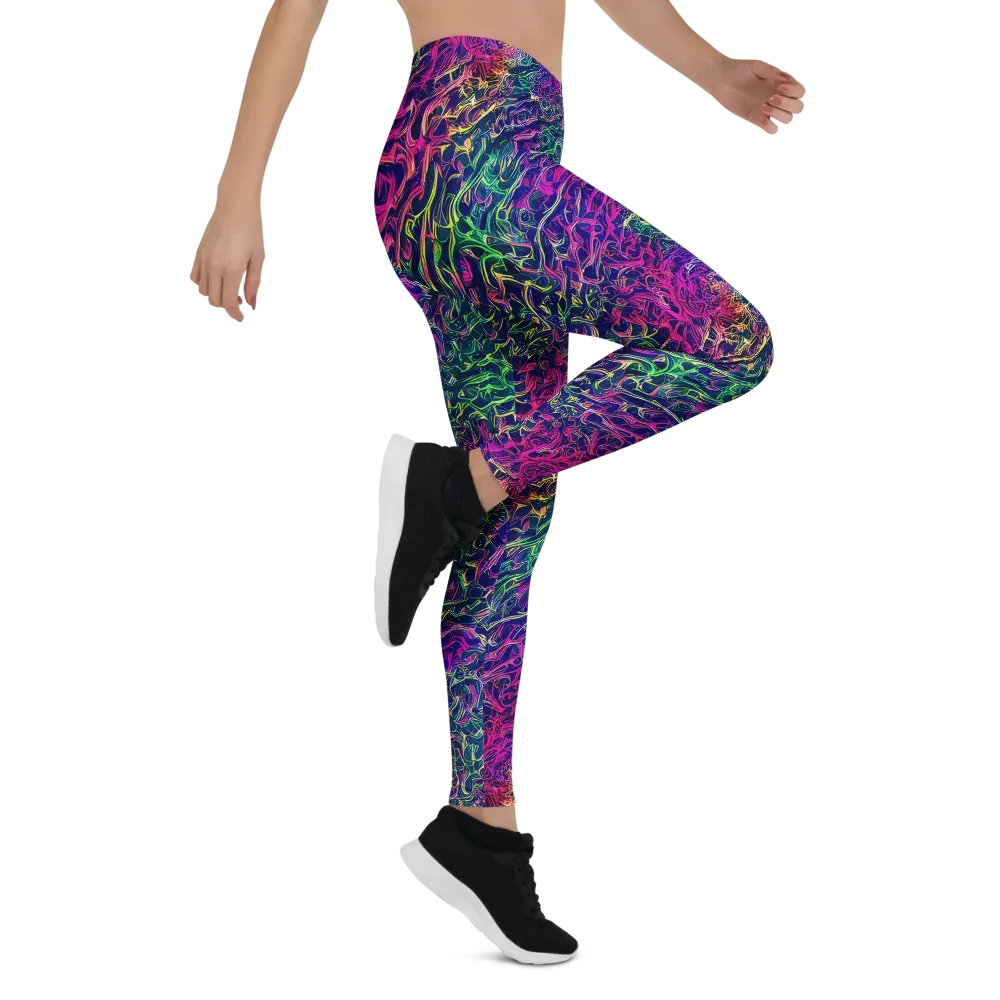 Fuchsia Frontier on Leggings — Right