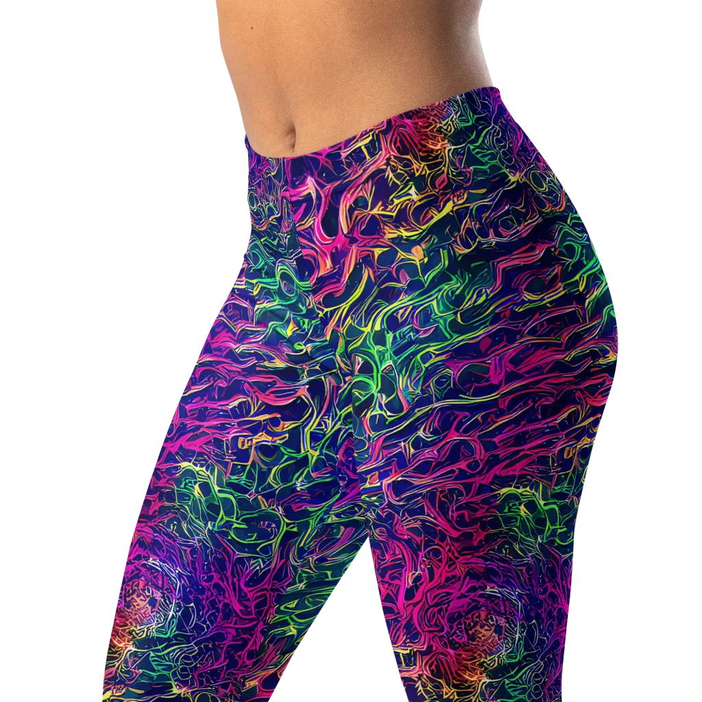 Fuchsia Frontier on Leggings — Left Front