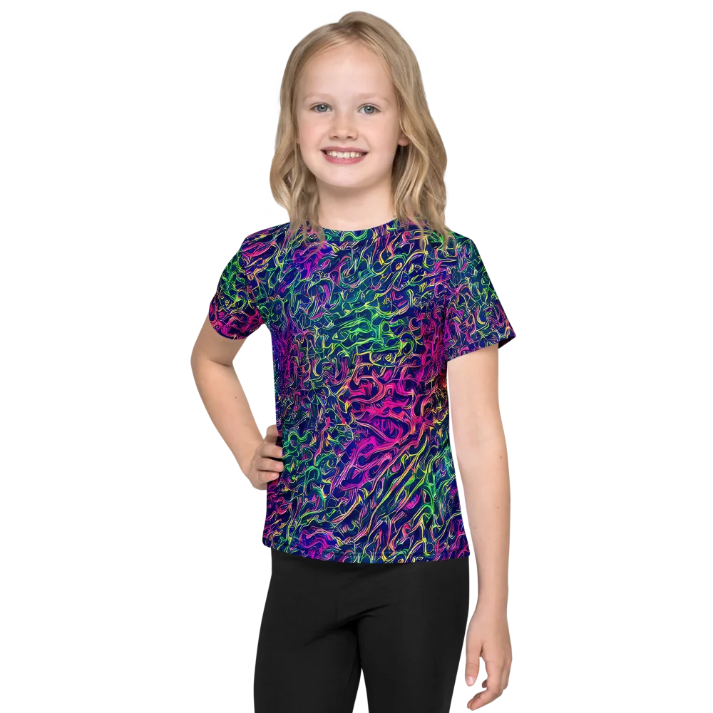 Fuchsia Frontier on Kids Crew Neck T-Shirt — Front