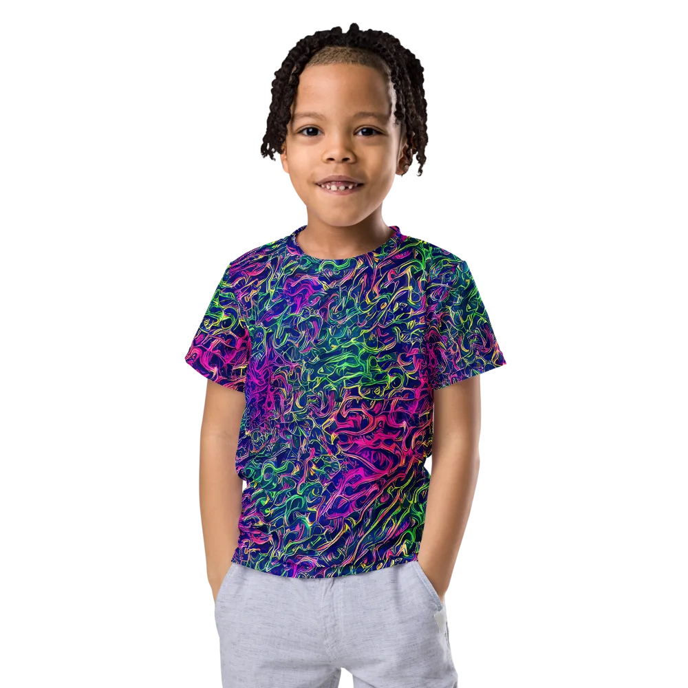 Fuchsia Frontier on Kids Crew Neck T-Shirt — Front