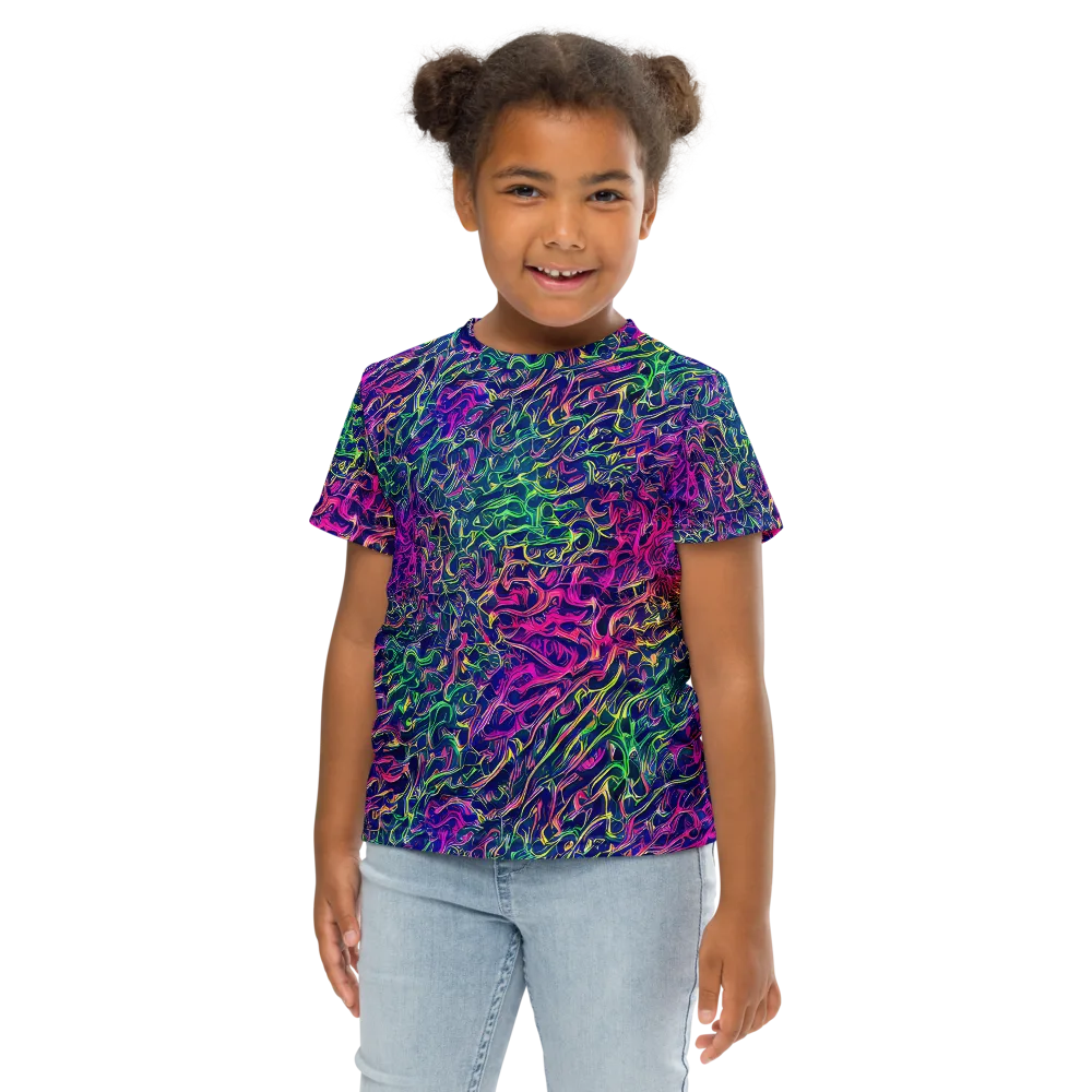 Fuchsia Frontier on Kids Crew Neck T-Shirt — Front