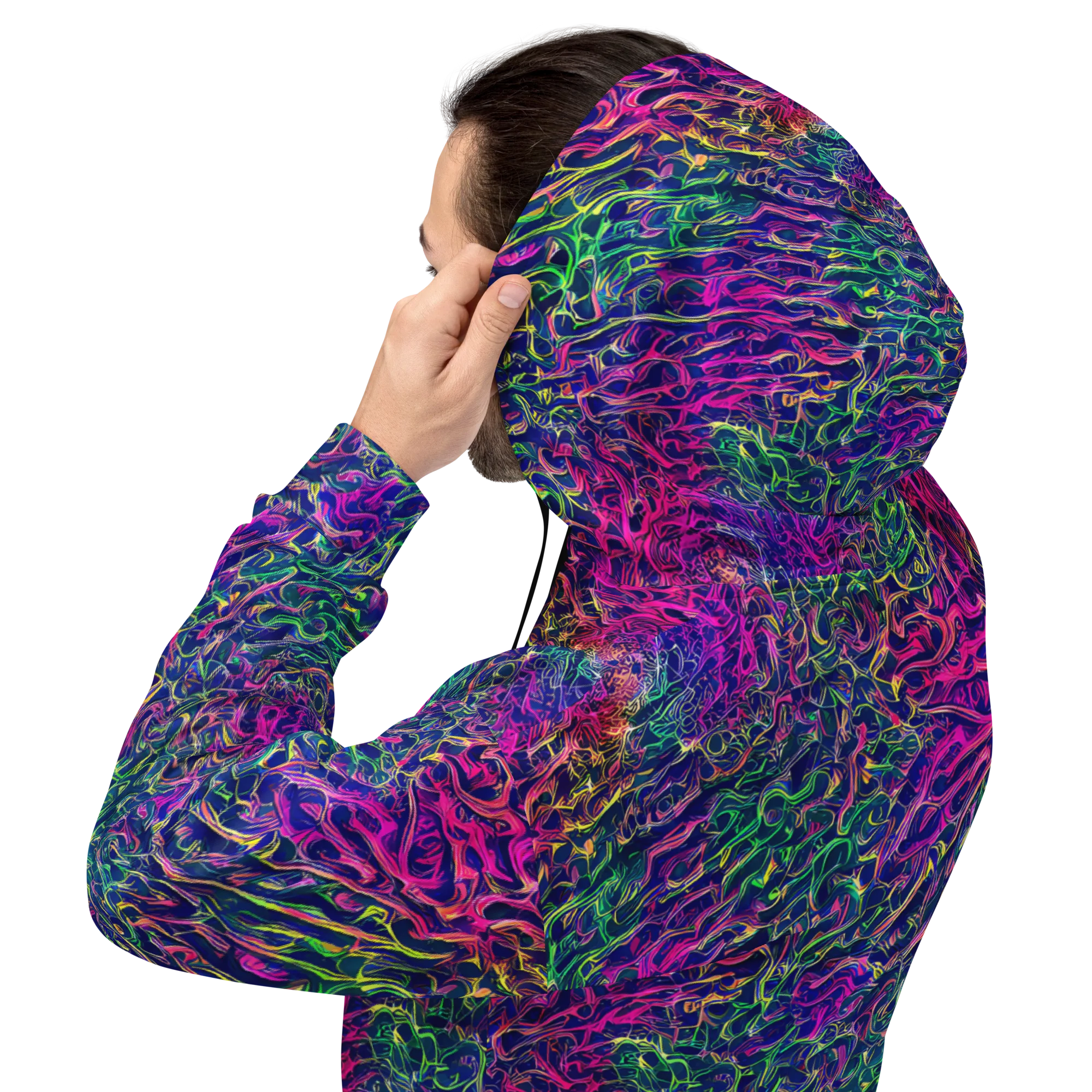 Fuchsia Frontier on Hoodie — Back