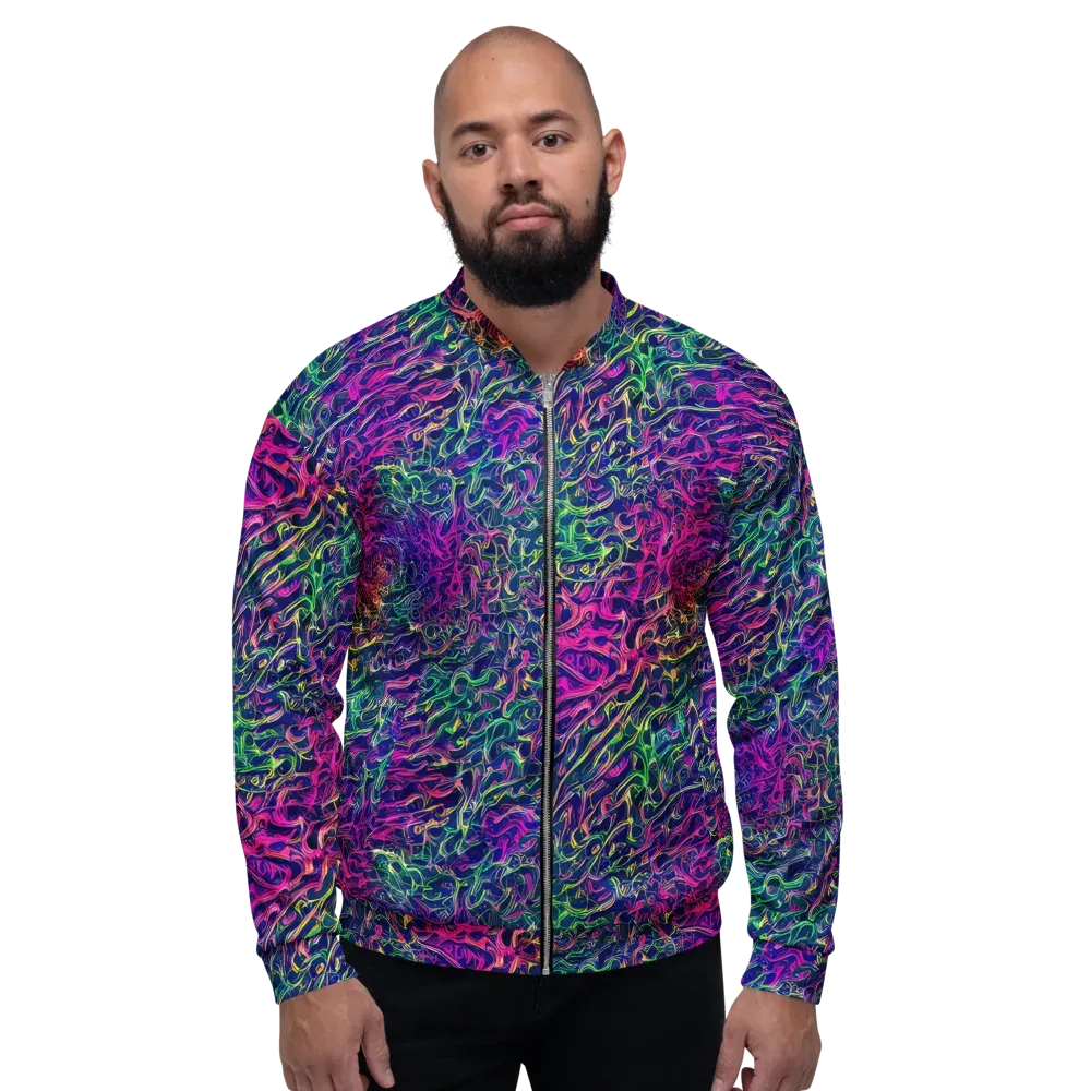 Fuchsia Frontier on Bomber Jacket — Front