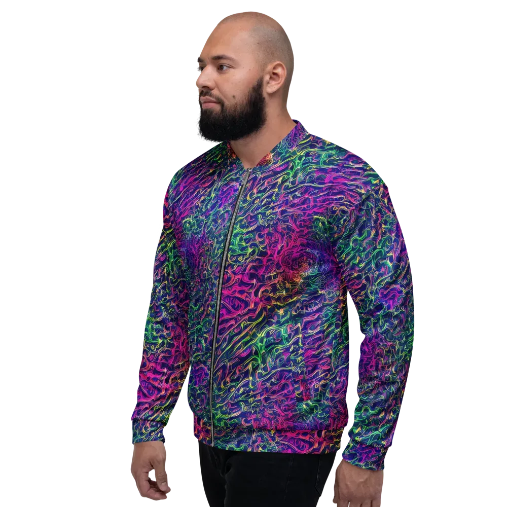 Fuchsia Frontier on Bomber Jacket — Left