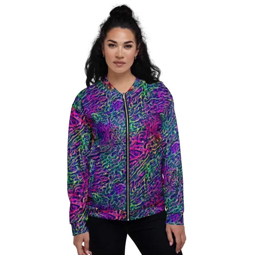 Fuchsia Frontier on Bomber Jacket — Front