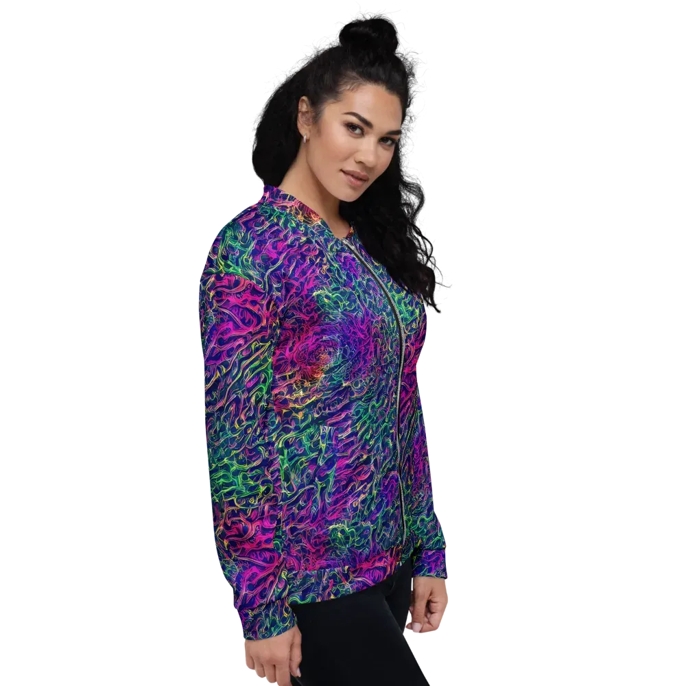 Fuchsia Frontier on Bomber Jacket — Right