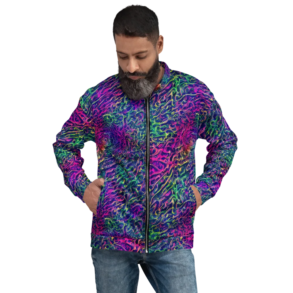 Fuchsia Frontier on Bomber Jacket — Front