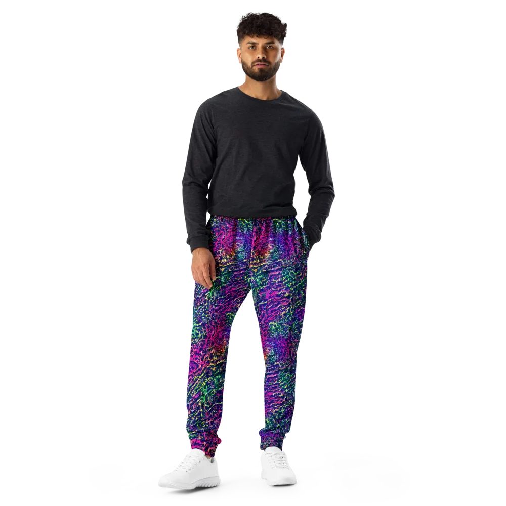 Fuchsia Frontier on Men's Joggers — Front