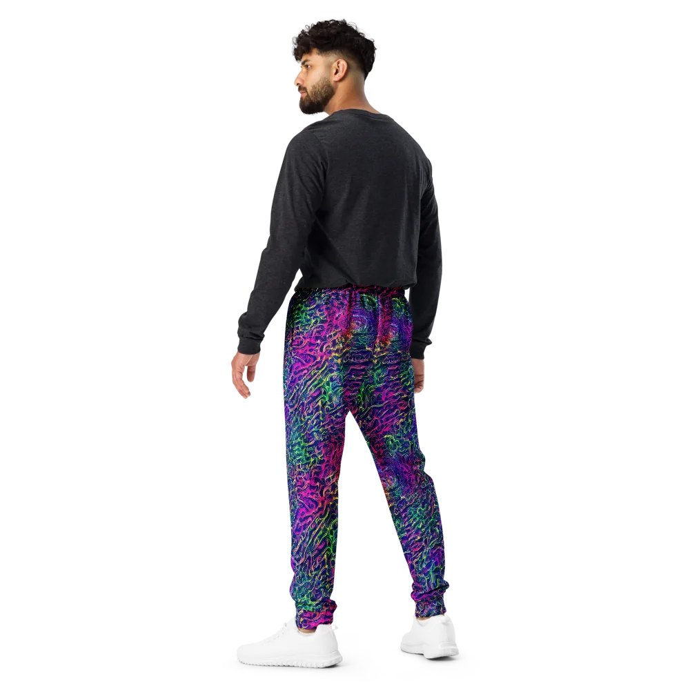 Fuchsia Frontier on Men's Joggers — Back