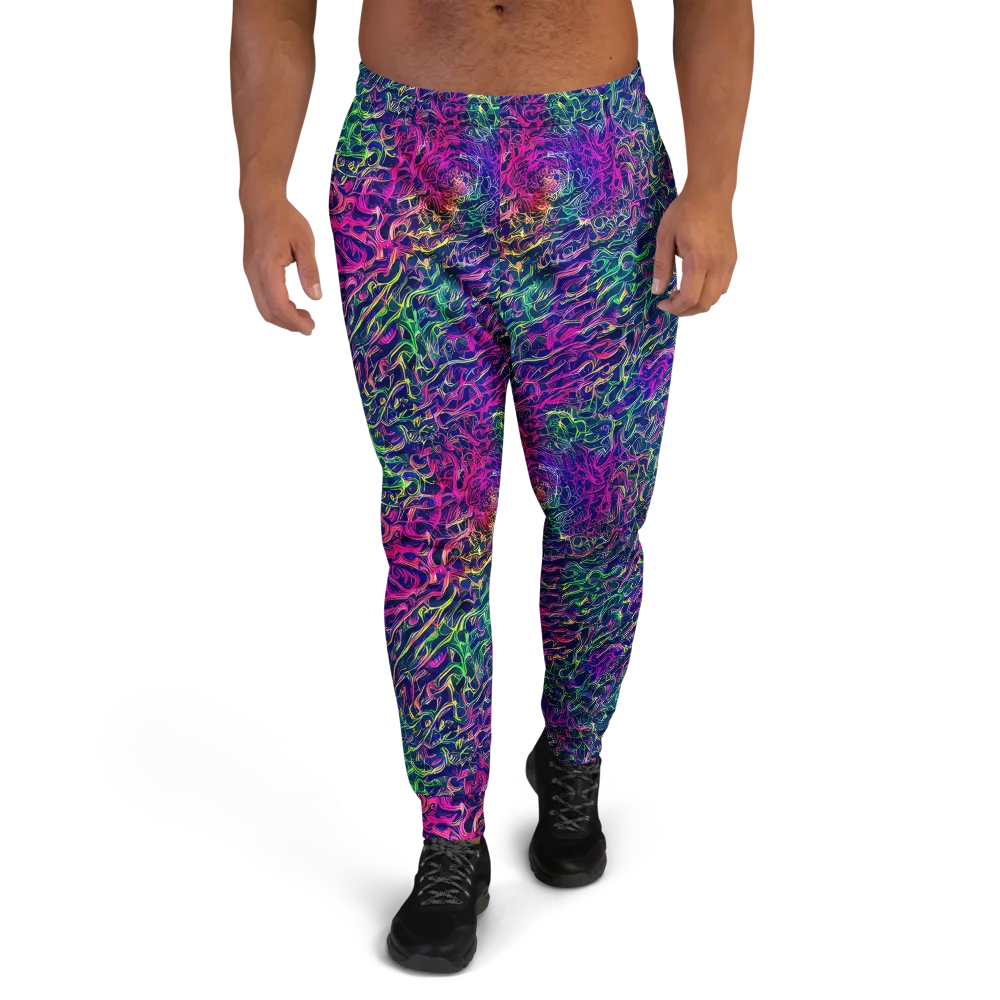 Fuchsia Frontier on Men's Joggers — Front
