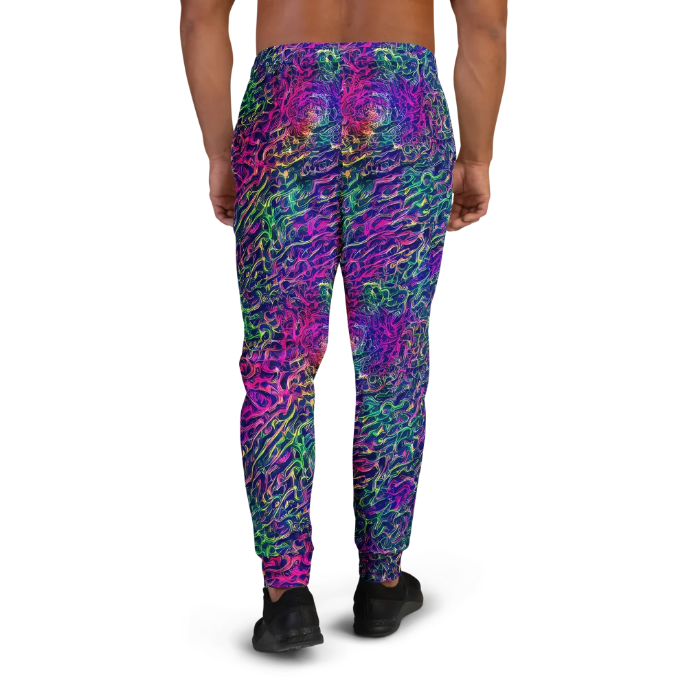 Fuchsia Frontier on Men's Joggers — Back