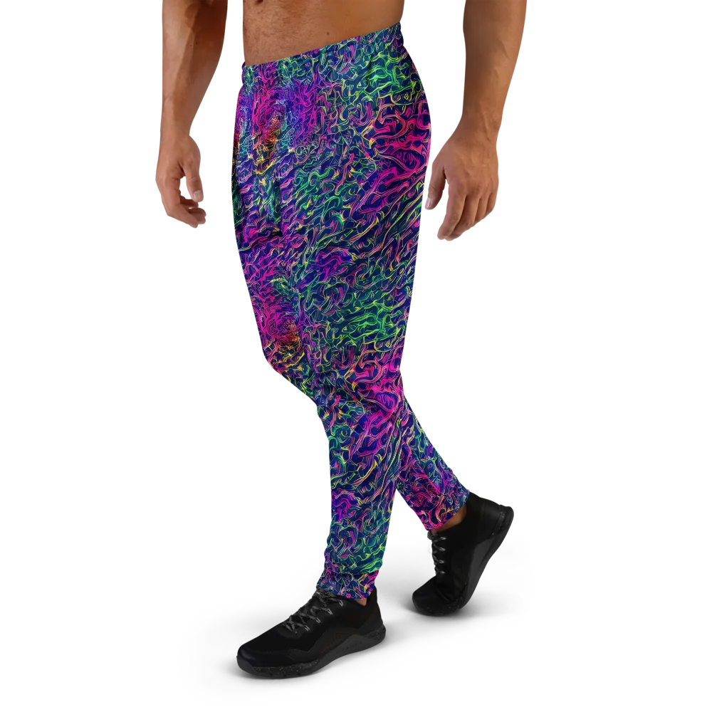 Fuchsia Frontier on Men's Joggers — Left