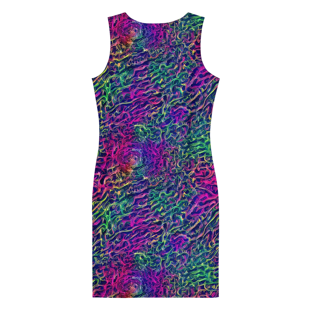 Fuchsia Frontier on Bodycon Dress — Back