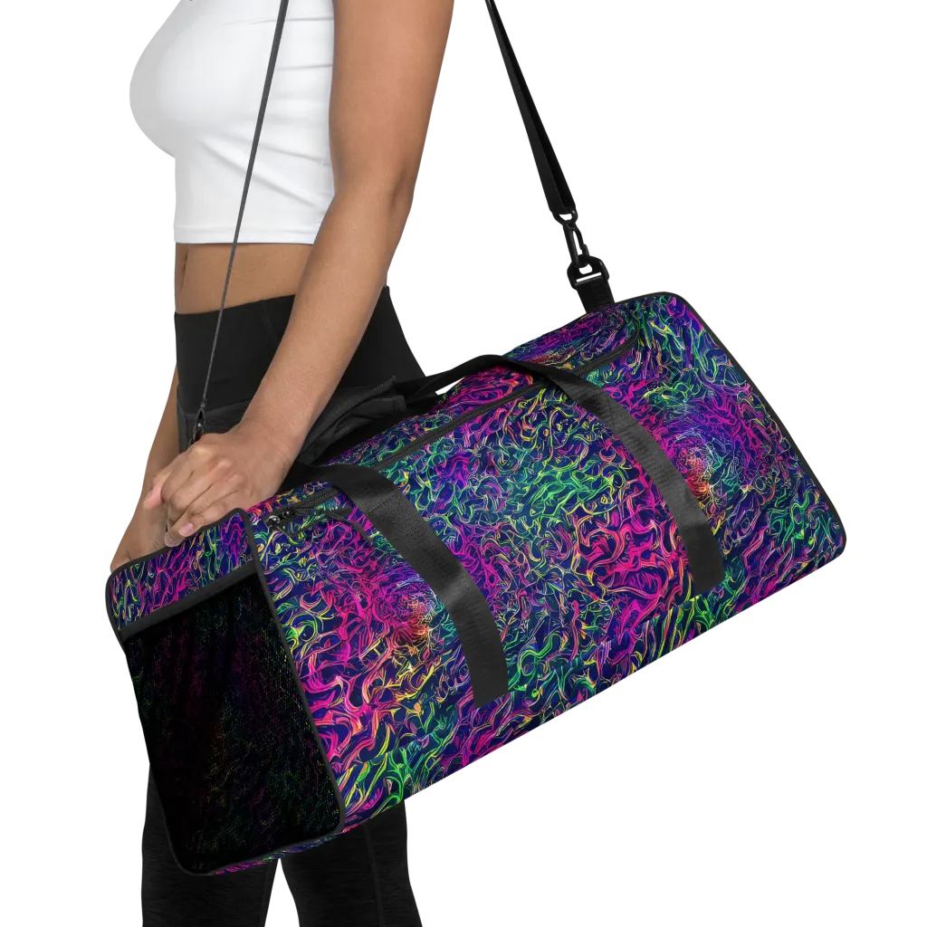 Fuchsia Frontier on Duffle Bag — Front