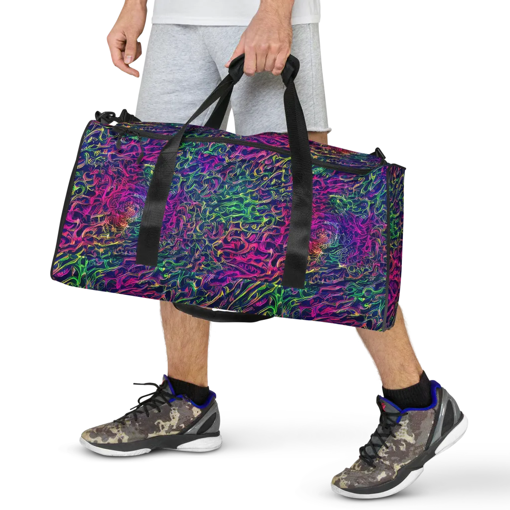 Fuchsia Frontier on Duffle Bag — Front