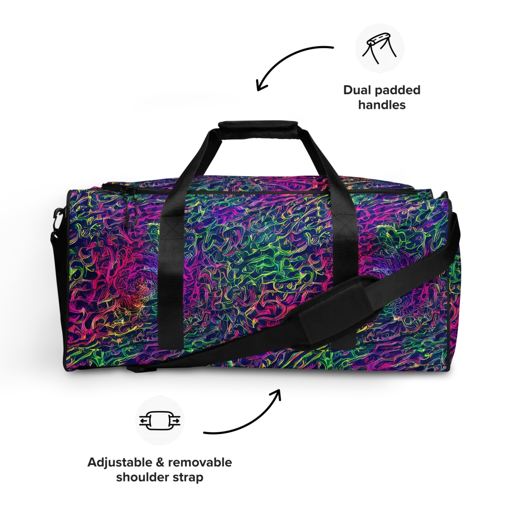 Fuchsia Frontier on Duffle Bag — Front